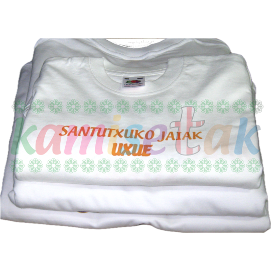 BLANCAS. CUADRILLAS DE FIESTAS: EJEMPLOS  de camisetas personalizadas BLANCAS.