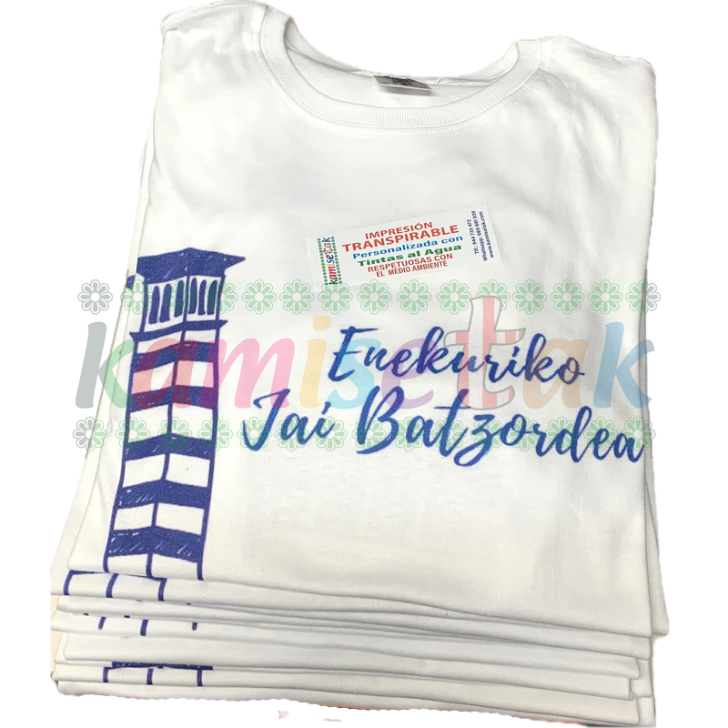 BLANCAS. CUADRILLAS DE FIESTAS: EJEMPLOS  de camisetas personalizadas BLANCAS.