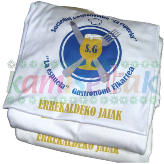 BLANCAS. CUADRILLAS DE FIESTAS: EJEMPLOS  de camisetas personalizadas BLANCAS.