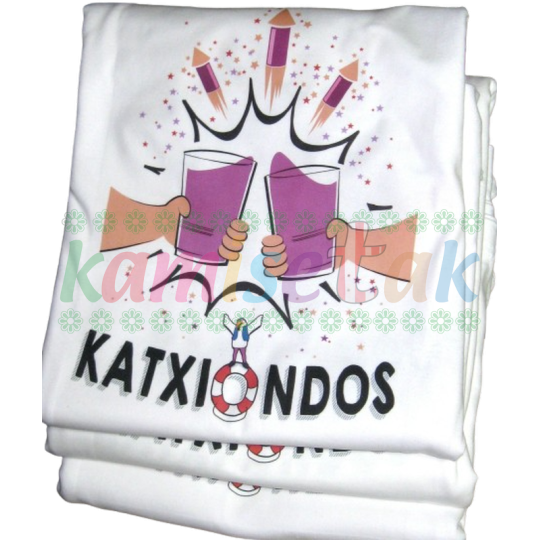 BLANCAS. CUADRILLAS DE FIESTAS: EJEMPLOS  de camisetas personalizadas BLANCAS.