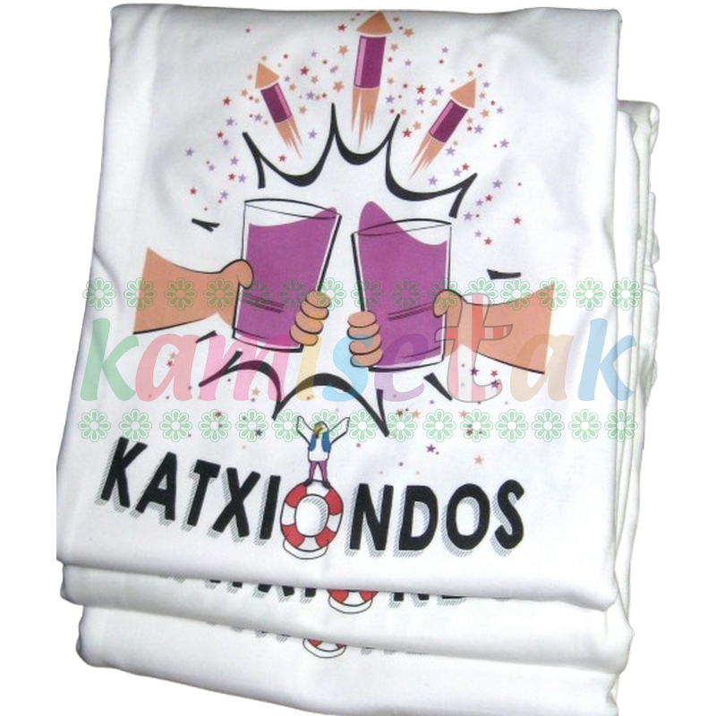 BLANCAS. CUADRILLAS DE FIESTAS: EJEMPLOS  de camisetas personalizadas BLANCAS.