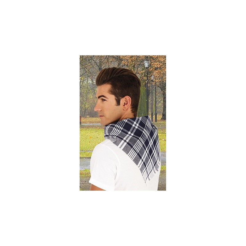 Pañuelo de cuadros azul, personalizable.