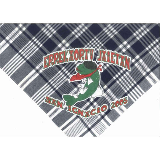 Pañuelo de cuadros azul, personalizable.