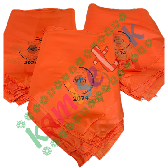 PAÑUELOS: EJEMPLOS  de pañuelos de fiesta personalizados.