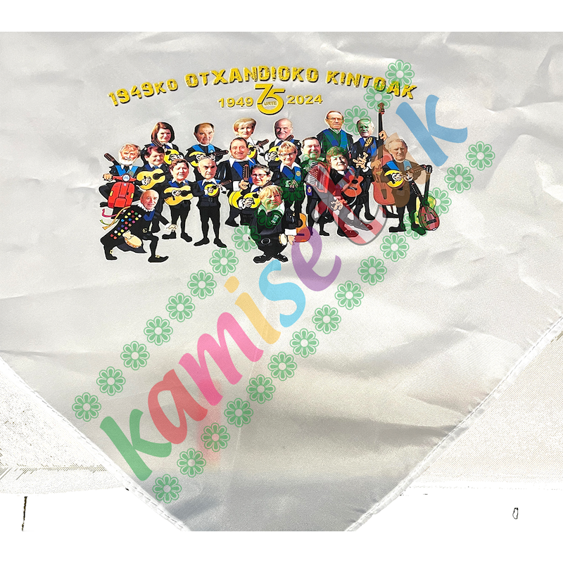 PAÑUELOS: EJEMPLOS  de pañuelos de fiesta personalizados.