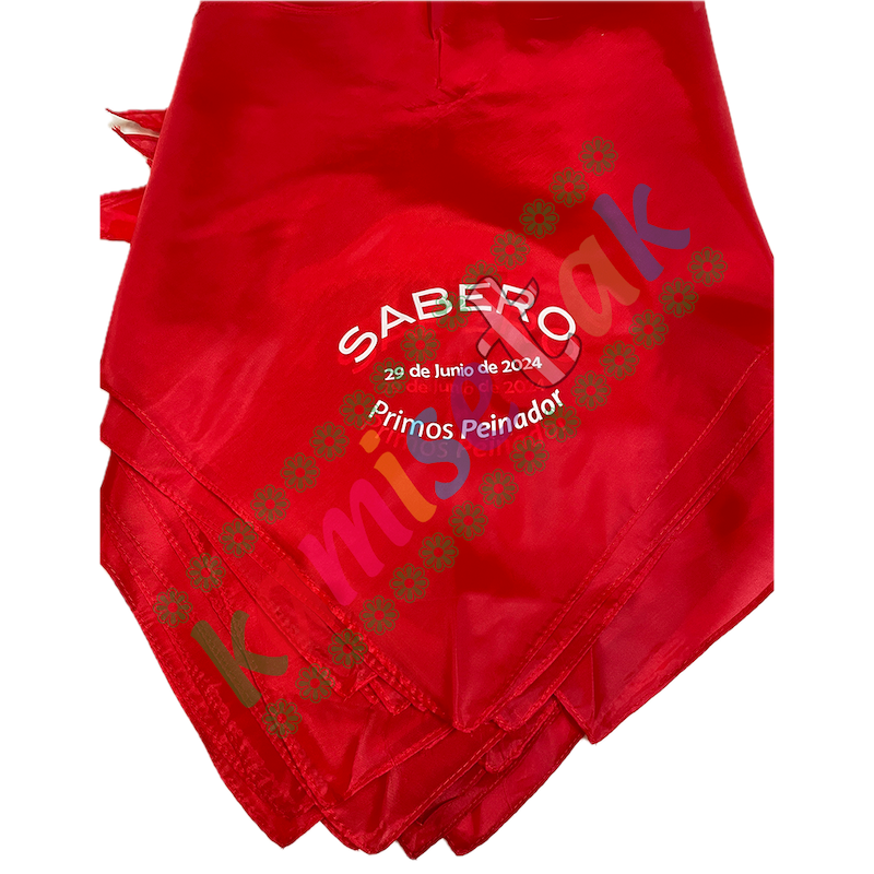 PAÑUELOS: EJEMPLOS  de pañuelos de fiesta personalizados.