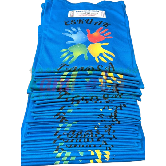 Camisetas azules de fiestas Eskuak