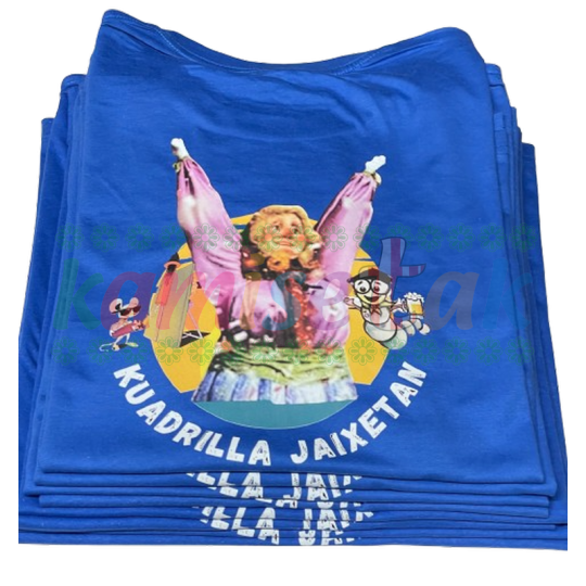 Camisetas azules de fiestas Kuadrilla Jaiexetan