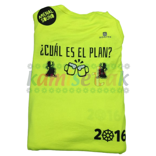 Camisetas técnicas amarillas de fiestas ¿Cuál es el plan?
