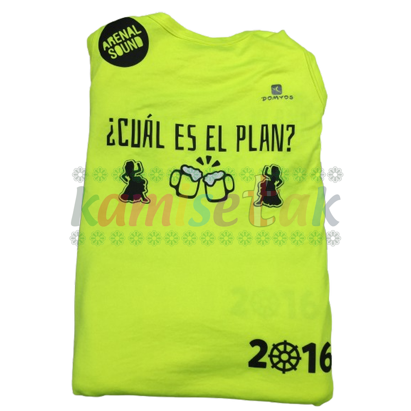 Camisetas técnicas amarillas de fiestas ¿Cuál es el plan?