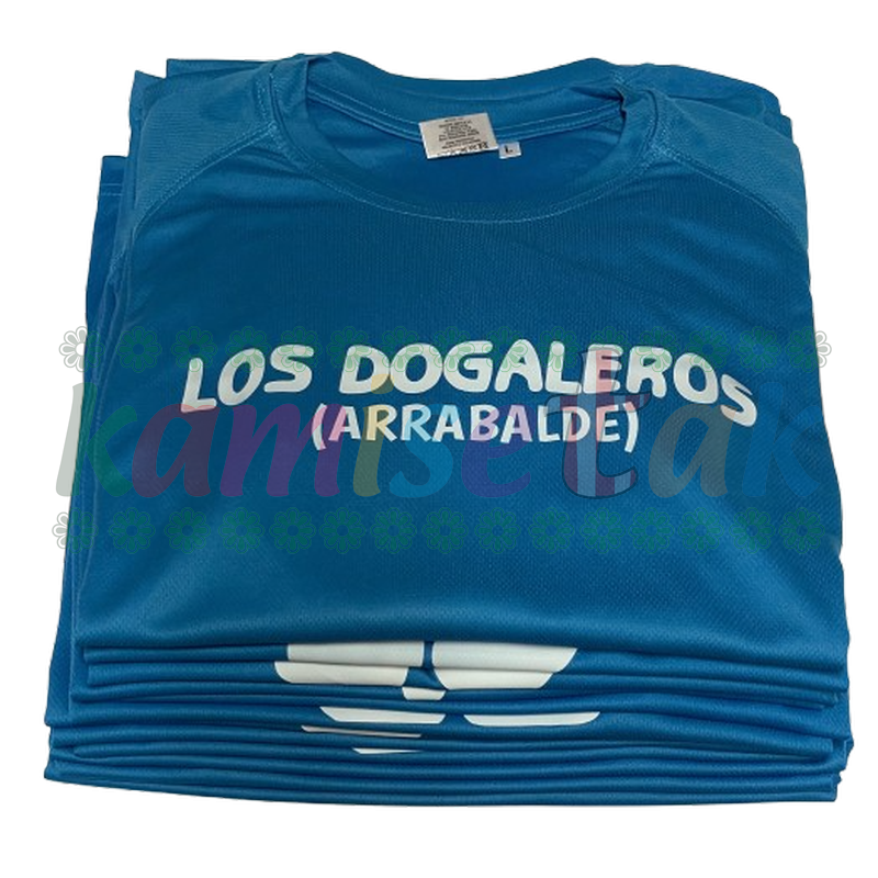 Camisetas azules de fiestas Los Dogaleros de Arrabalde