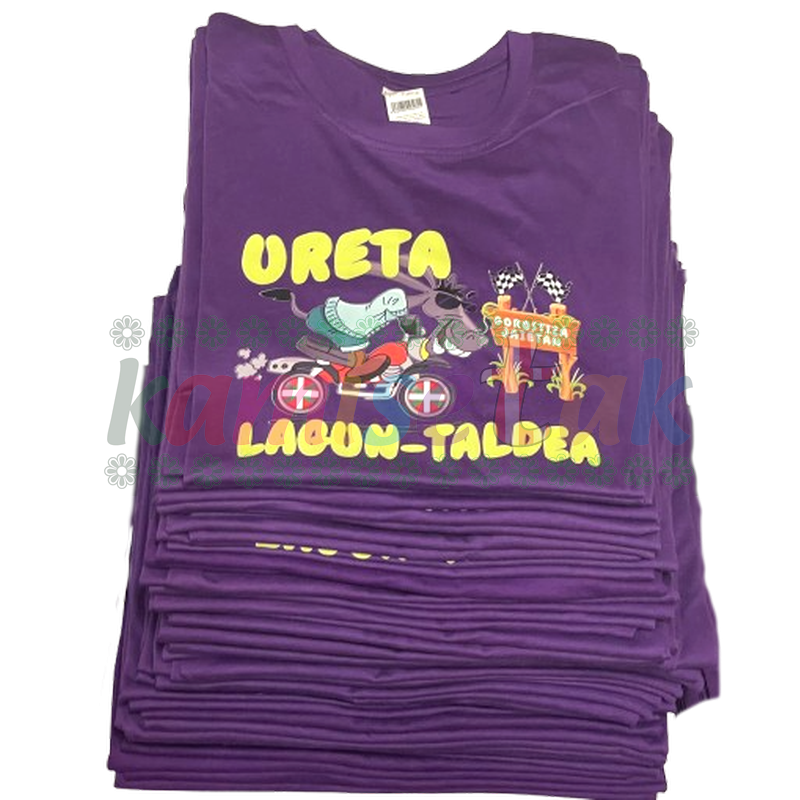 Camisetas moradas de fiestas URETA