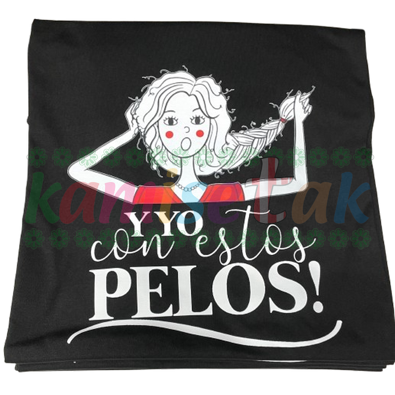 Camisetas negras de fiestas y yo con estos pelos