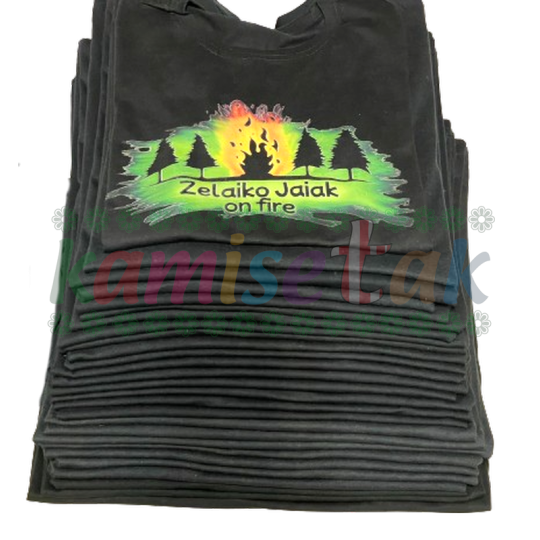 Camisetas negras de fiestas Zelaiko Jaiak on Fire