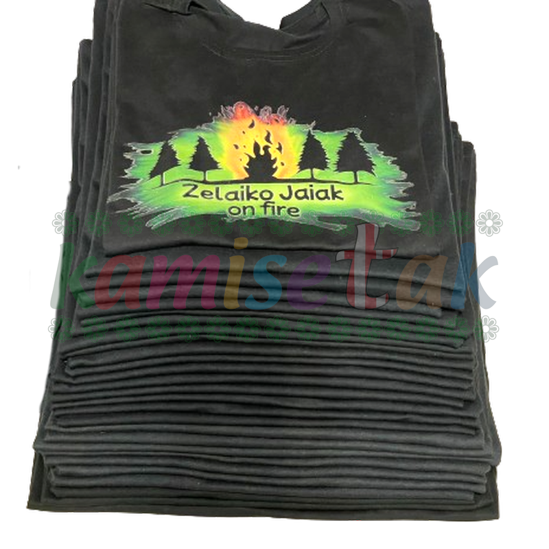 Camisetas negras de fiestas Zelaiko Jaiak on Fire