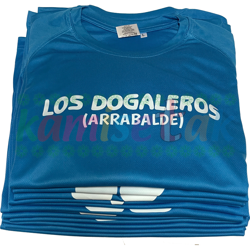 Camisetas azules de fiestas Los Dogaleros