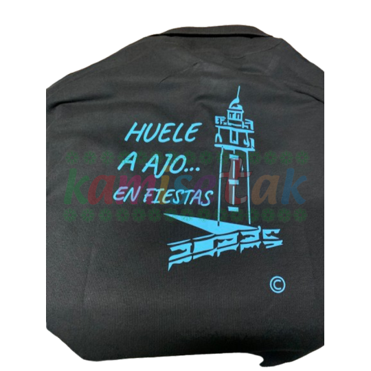 Camisetas negras de fiestas Huele a Ajo