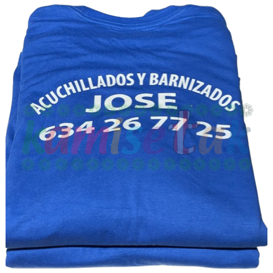 Camisetas azules Acuchidados y Barnizados JOSE