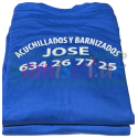 Camisetas azules Acuchidados y Barnizados JOSE