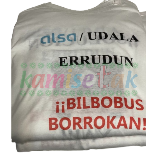 Camisetas blancas BILBOBUS BORROKAN