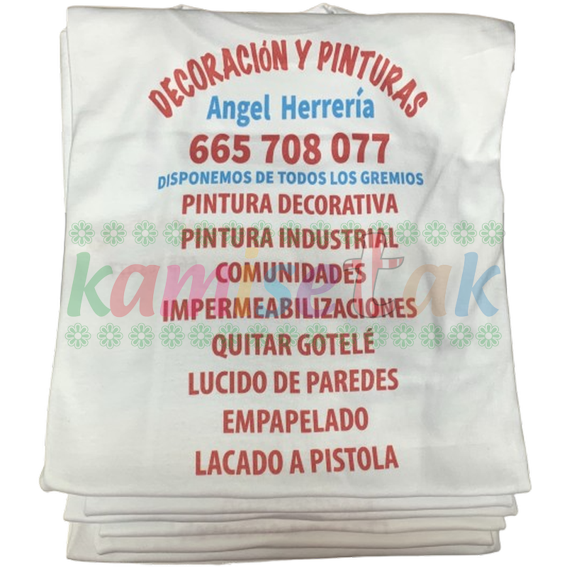 Camisetas blancas Decoración y Pinturas Angel Herreria