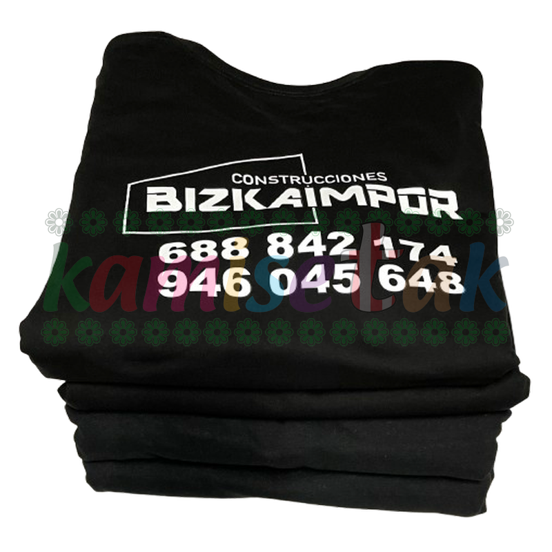 Camisetas negras de Construcciones Bizkaimpor de Bilbao