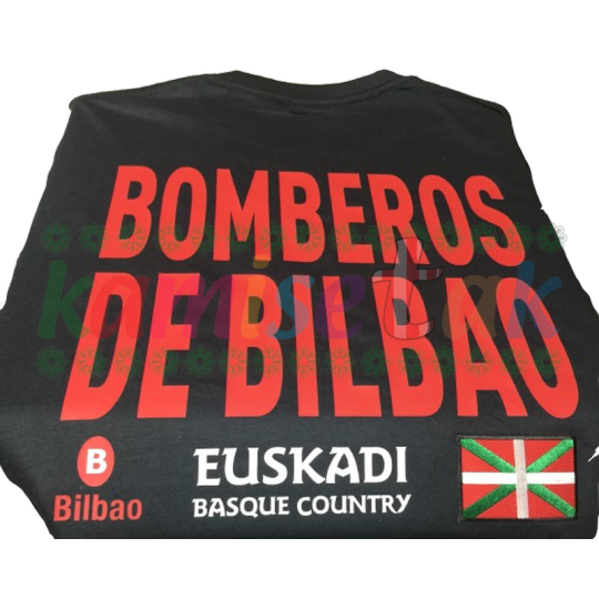 Camisetas negras para Bomberos de Bilbao