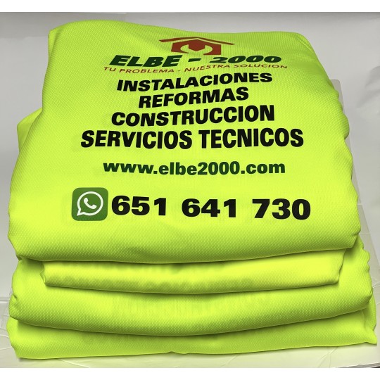 Camisetas amarillas ELBE CONSTRUCCIONES y REFORMAS