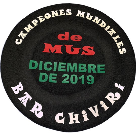 Txapela publicitaria de lana de boinas Elosegui.