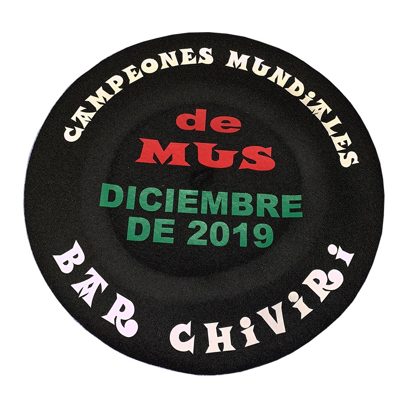 Txapela publicitaria de lana de boinas Elosegui.