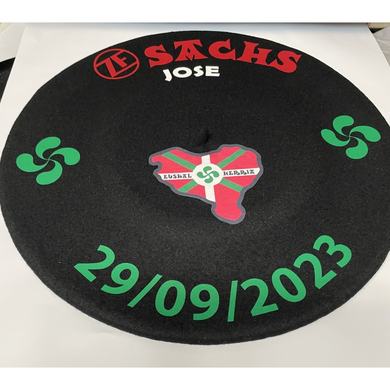 Txapela publicitaria de lana de boinas Elosegui.