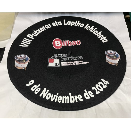 Txapela publicitaria de lana de boinas Elosegui.