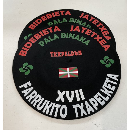 Txapela publicitaria de lana de boinas Elosegui.