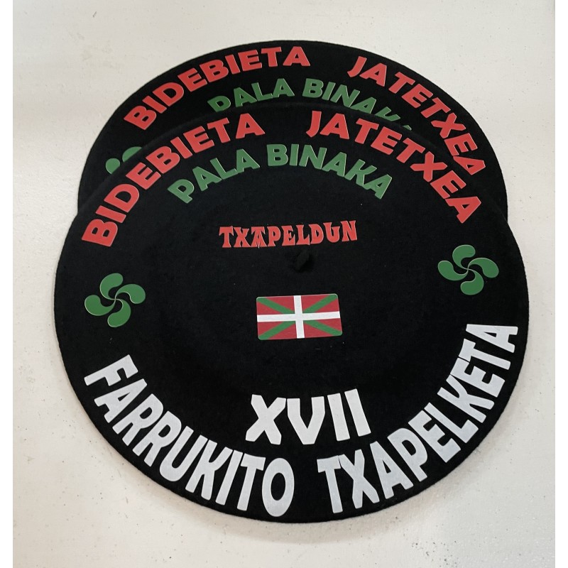 Txapela publicitaria de lana de boinas Elosegui.