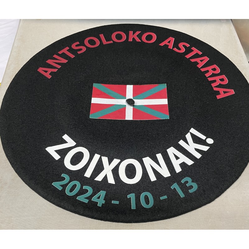 Txapela publicitaria de lana de boinas Elosegui.